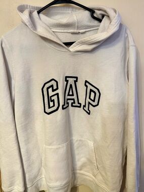 GAP Cream Hoodie with Black Logo Embroidery